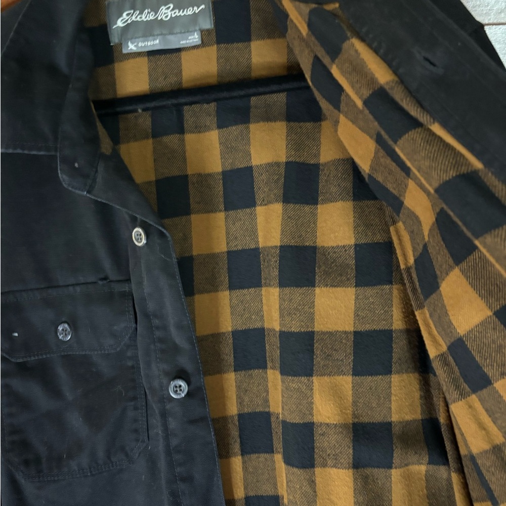 Men’s Eddie Bauer Button Up Jacket With Flannel I… - image 8